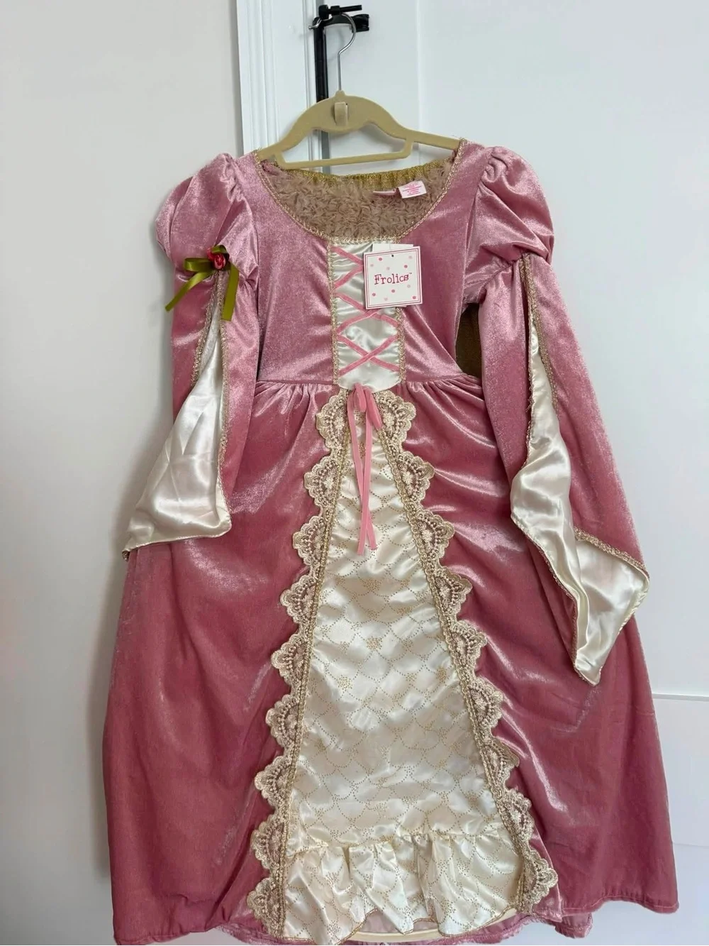 Pink Princess Lace-Up Girls Costume Dress